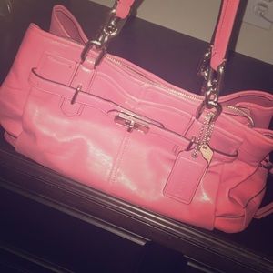 Coach Purse. Pink with Silver details.